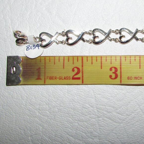 925 Silver Stylized Heart Link Bracelet – NEW - Picture 7 of 8